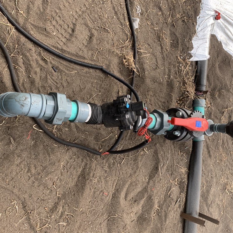 63管2吋DN50温室大棚滴灌远程控制灌溉电磁阀使用案例电压AC24V