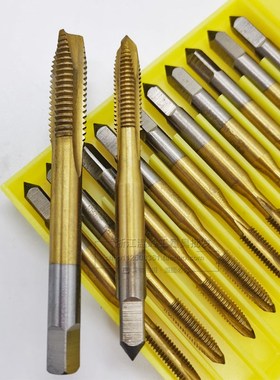 先端丝锥镀钛黄色螺尖机用丝攻2 2.5 3 3.5 45681012 16