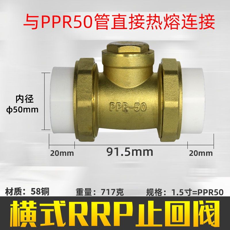 PPR水管止回阀4分6分1寸PE双活接卧式逆止阀内外丝水表立式单向阀