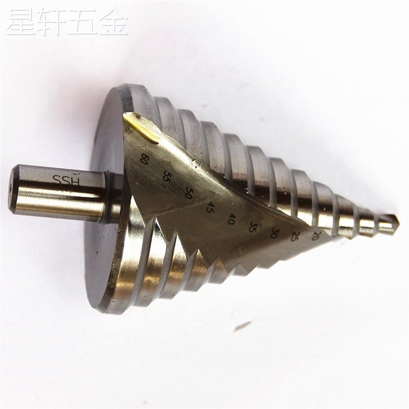 精工6-60mm大尺寸开孔器高速钢螺旋槽阶梯宝塔钻三角钻多功能钻头