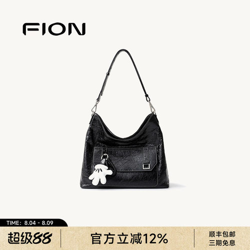 FION菲安妮奥莱迪士尼米奇联名26新款大容量单肩斜挎真皮托特包女