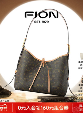 Fion/菲安妮老花托特包女2025新款大容量包包通勤手提单肩斜挎包