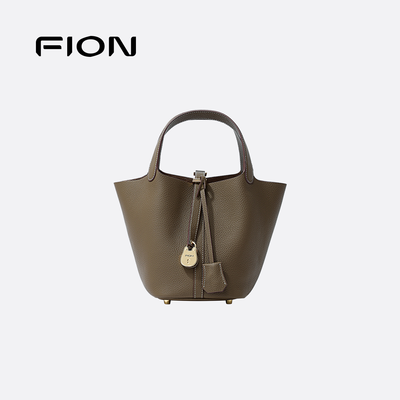 Fion/菲安妮女包真皮水桶包通勤菜篮子包手提包子母包