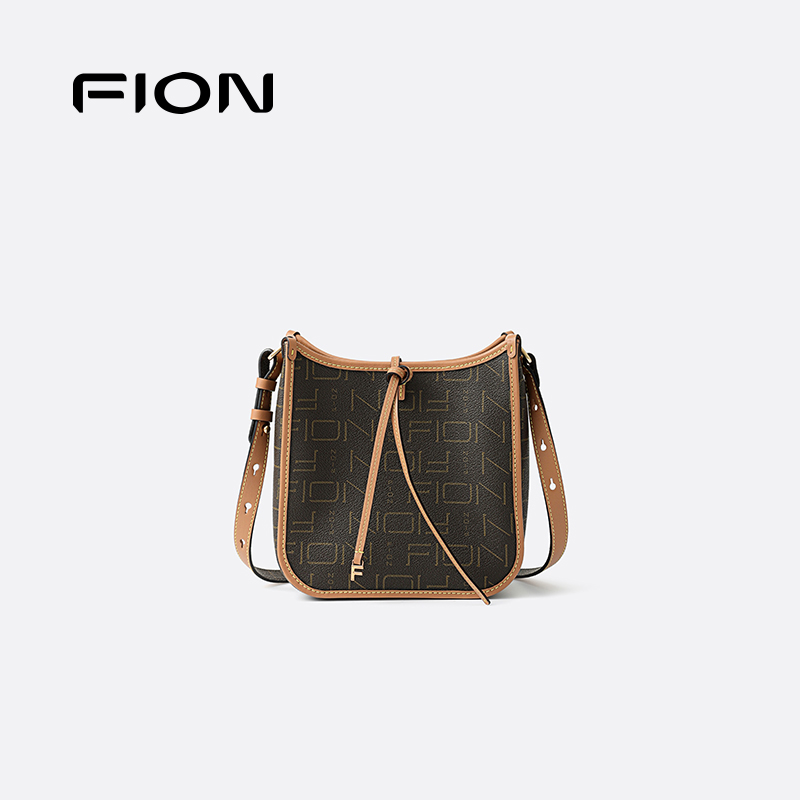 Fion/菲安妮女包2025新款老花马鞍包通勤单肩斜挎包小众设计时尚