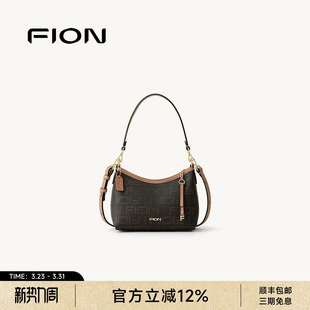 大容量通勤单肩斜挎包流浪腋下包 老花托特包女式 Fion 菲安妮新款