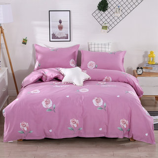 新品纯棉床上四件套全棉床单被套枕套4件套1.8m2米W床粉色宿舍三