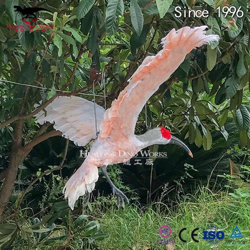 大型动物仿真厂家仿真鹤形态逼真防火阻燃海绵制作科技展展览