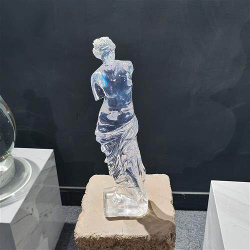 透明维纳斯人物雕塑铂晶树脂工艺品摆件室内铂晶水晶艺术软装饰品