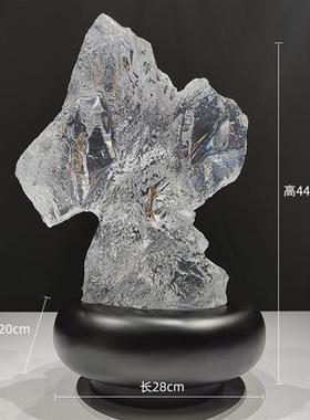 透明树脂工艺品酒店会所客厅玄关石头摆件装饰样板房售楼别墅雕塑