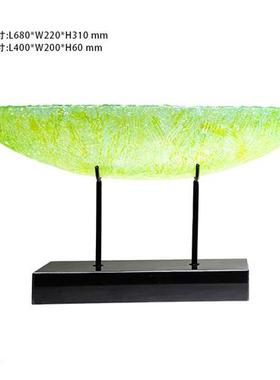 现代轻奢透明树脂雕塑售楼部酒店玄关摆件高级感抽象落地摆件定制