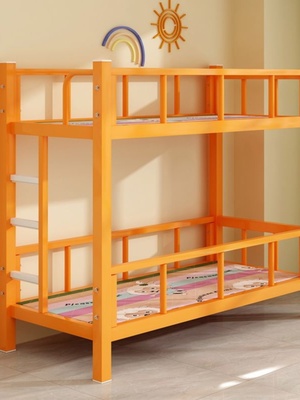 新小学生午托牀幼儿园n双层牀铺铁架小饭桌辅导托管班午睡上下促