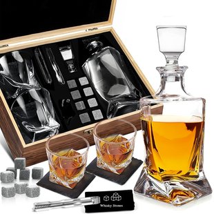 送礼家用玻璃酒杯厂家冰酒石礼盒套装 跨境热销威士酒杯酒具套装