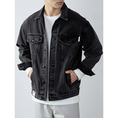 2025新款 美式 复古休闲牛仔外套男春秋季 潮牌休闲牛仔夹克免烫抗皱