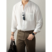 可机洗自然免烫高端男士 休闲商务口袋慵懒外套 秋2025新款 衬衫 长袖