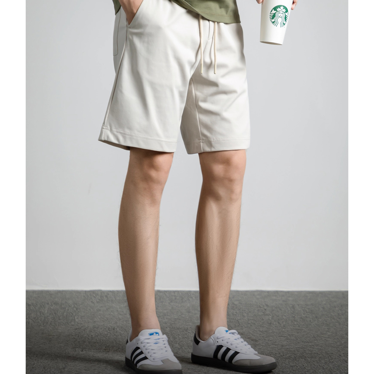 棉质混纺休闲短裤男宽松五分卫裤