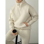 半拉链连帽卫衣男士 宽松高端轻奢上衣 休闲运动套装 秋冬季 2025新款