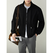 350G重磅太空棉立领拉链夹克男士 2025秋冬高端宽松休闲外套极简风