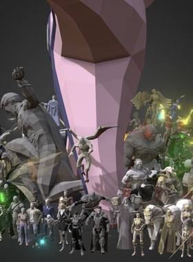 3D人物模型DCEU漫威美队蜘蛛侠钢铁侠角色英雄fbx/obj/150个人物