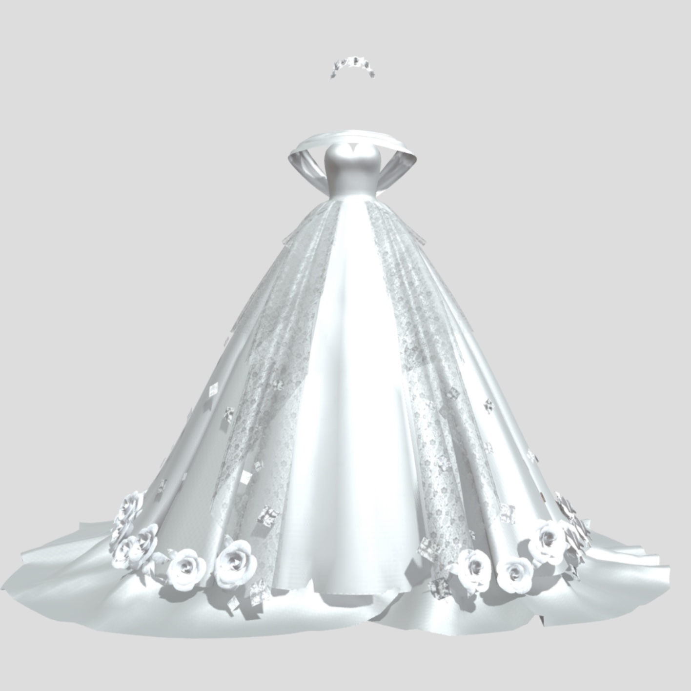 服装设计裙子公主蝴蝶结礼服婚纱3D模型STL建模GLB雕塑OBJ文件