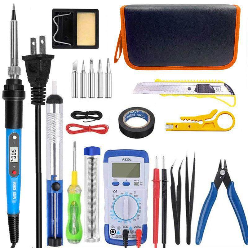 80W智能数显万用表烙铁22件套 欧/美规 焊接维修工具跨境现货