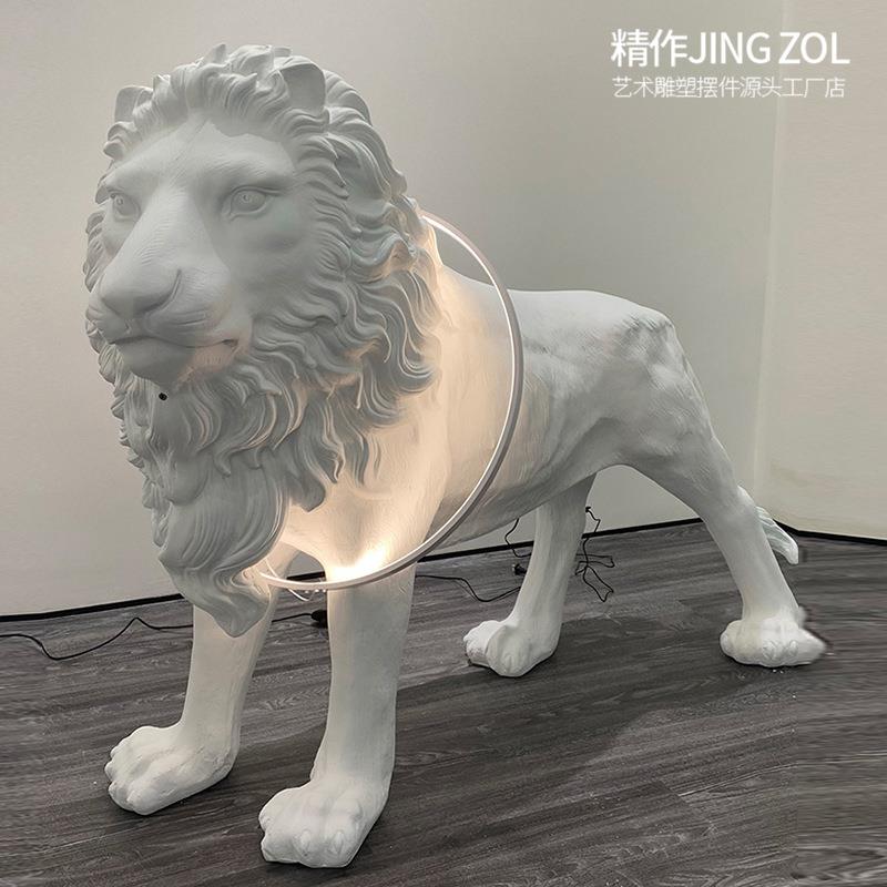 设计师狮子雕塑摆件售楼部商场客厅装饰灯酒店展厅猩猩动物落地灯