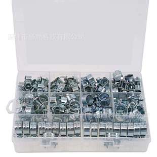 18mm组合套装 跨境120pcs盒装 镀锌迷你卡箍软管夹双耳抱箍水管夹7