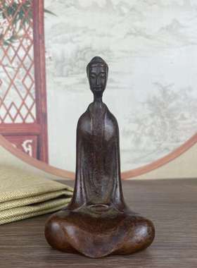 农村收来佛祖参禅悟道旧货合金铜禅意茶道古董老货铜器铜印章摆件