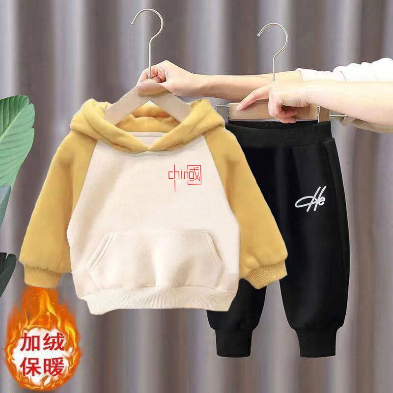 上衣带帽中小童保暖加厚休闲秋冬卫衣/绒衫