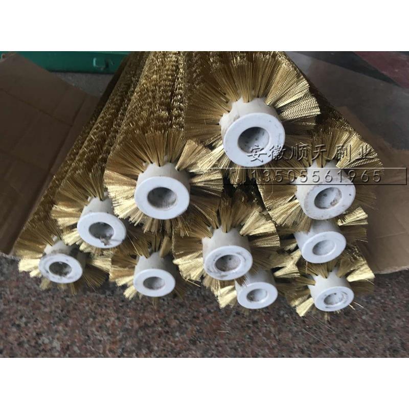 工业铜丝毛刷辊小型毛刷轮圆形滚筒刷软硬毛耐磨抛光打磨去毛刺