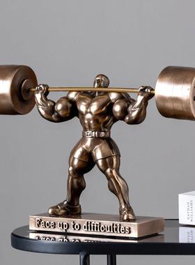 大力士健身房模型摆件创意客厅肌肉男健美人物手办工艺品风格雕塑