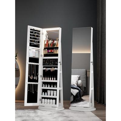 魔镜家居 360度旋转立体镜子全身镜落地试衣镜多功能储物首饰柜