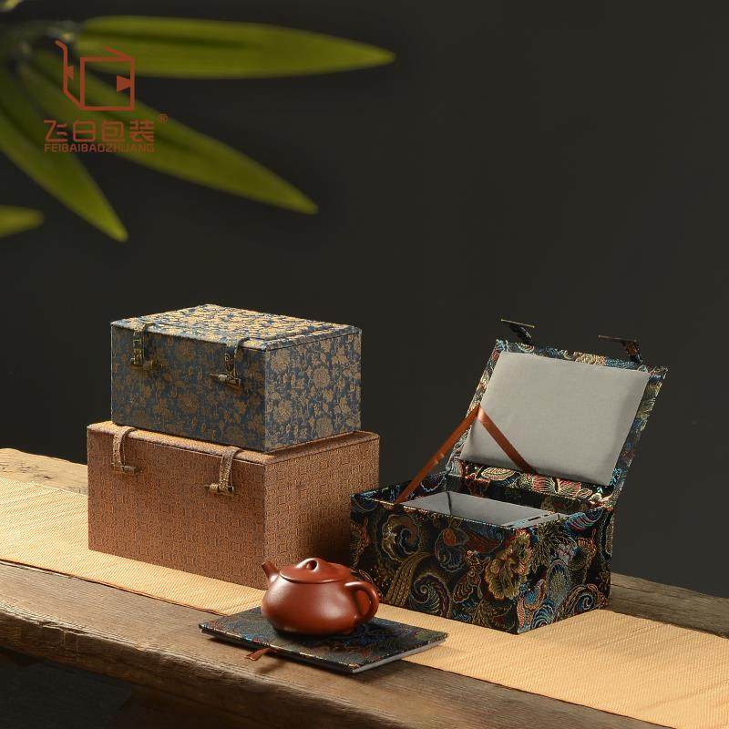壶盖分装盒集中式收藏茶壶盖杯包装盒紫砂壶茶杯银壶长方形礼品盒