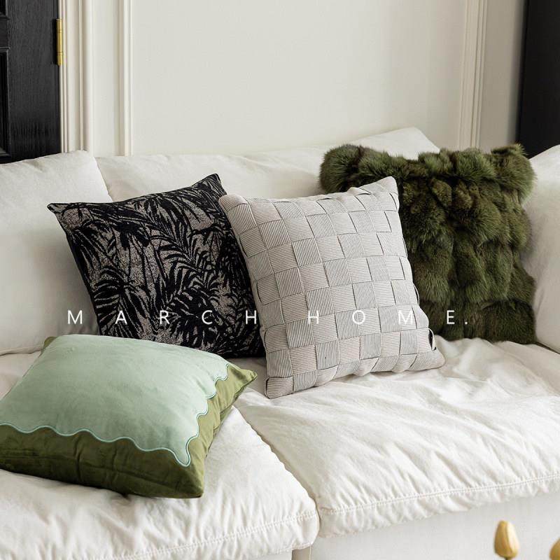 绿色系复古沙发抱枕套ins风轻法式样板间客厅靠枕轻奢床上靠背垫,居家布艺,靠垫/抱枕,淘宝优惠券,粉丝福利购,淘宝优惠卷