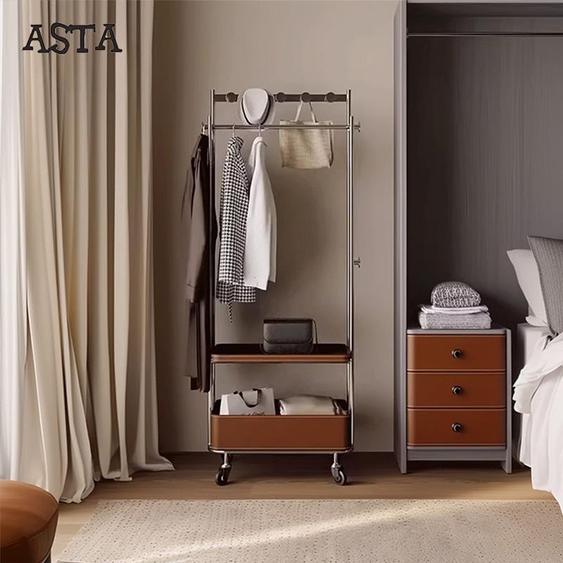 中古衣帽架不锈钢衣帽间挂衣架移动落地卧室床尾衣服置物架子