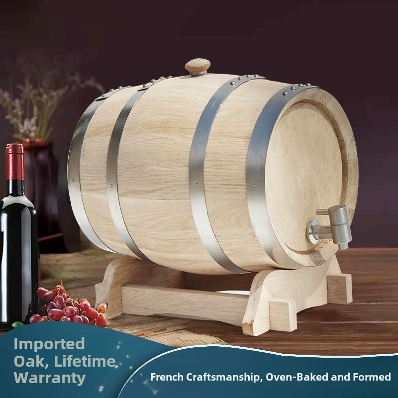 视觉橡木桶3L5L10升内部烘烤无面漆进口酿造陈年威士忌美国橡木桶