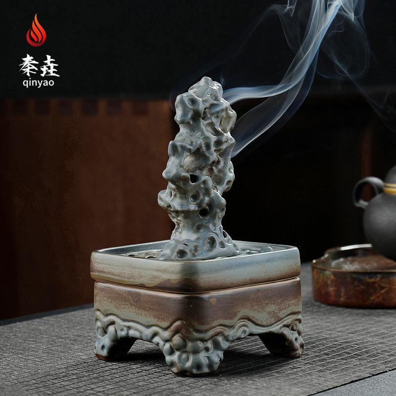 奇石物语香炉陶瓷太湖石仿古家用室内盘香檀香炉禅意香插香薰炉