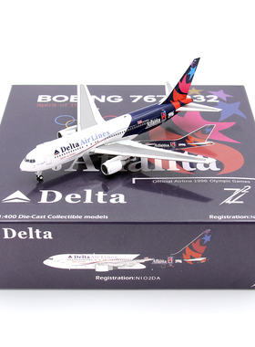 Z² 达美航空波音B767-200 N102DA亚特兰大奥运会客飞机模型1/400