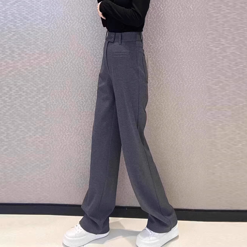 阿玛施加绒直筒休闲裤女长裤子