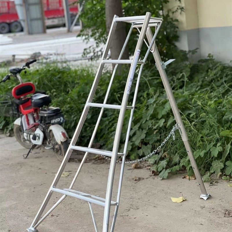 铝合金园林三脚梯果园梯子采摘梯绿化造型修剪家庭轻便折叠三角梯