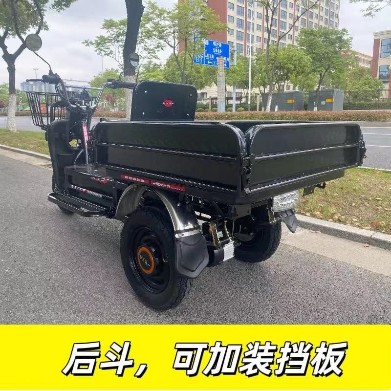 农用新款载重王电动三轮车载货快餐拉货快递代步爬坡王家用送货车