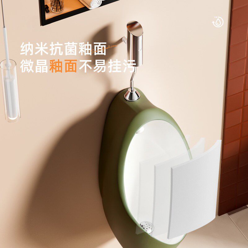 法式复古智能感应小便器公厕男士挂墙式尿斗壁挂式自动冲水小便斗