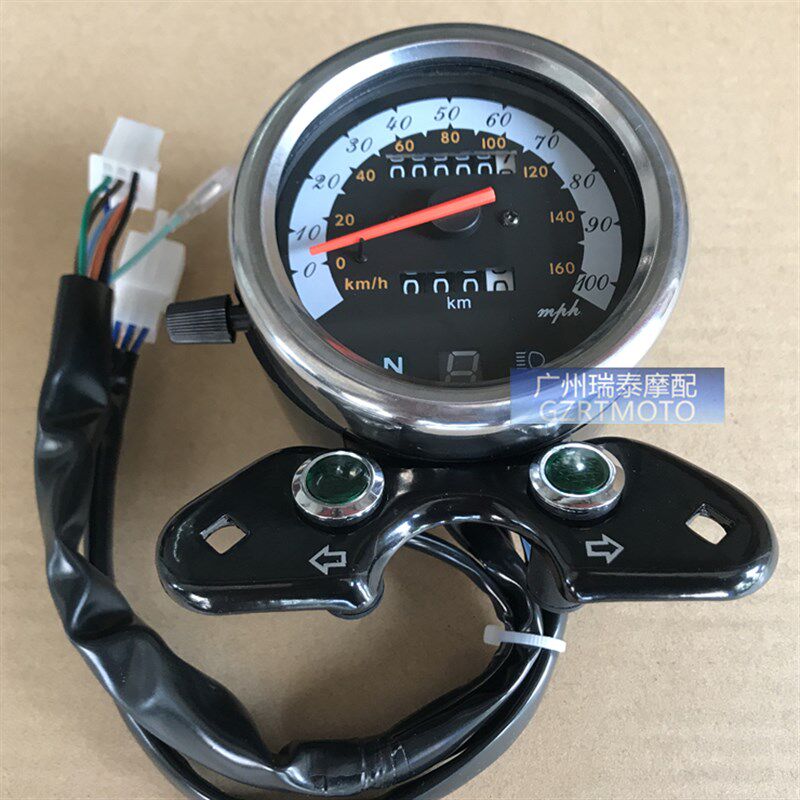 摩托车仪表适用于CG125/GN125/WY125复古仪表码表改装里程表配件