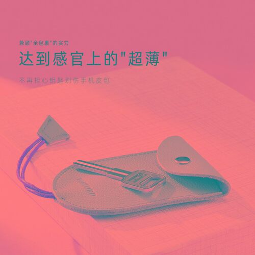 Vanlord钥匙包 真皮女小巧迷你超薄抽拉式钥匙收纳可爱汽车钥匙包