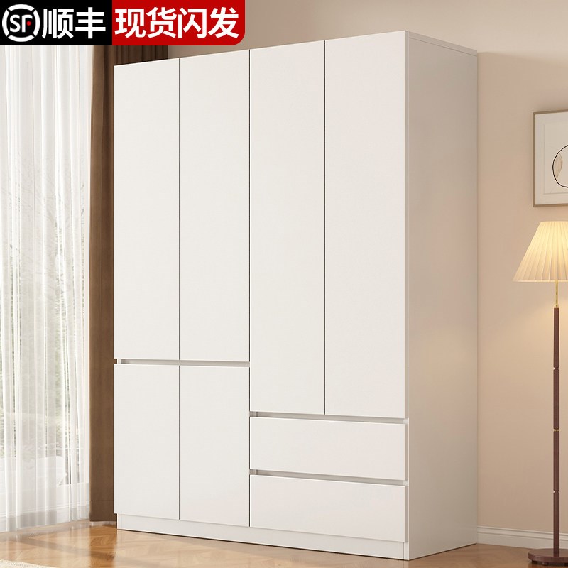 实木衣柜家用卧室2025新款爆款出租房用儿童收纳柜免拉手定制衣橱
