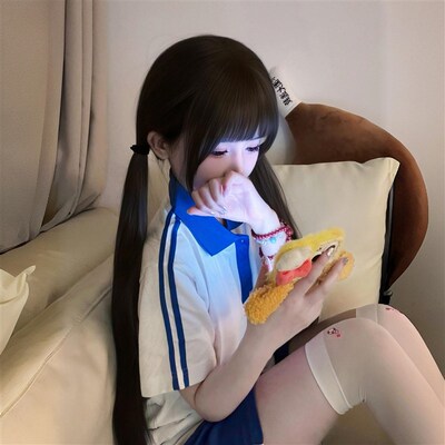 沐奇趣味萌假发女小不点儿同款75cm长直发黑长直假发女jk全头套式