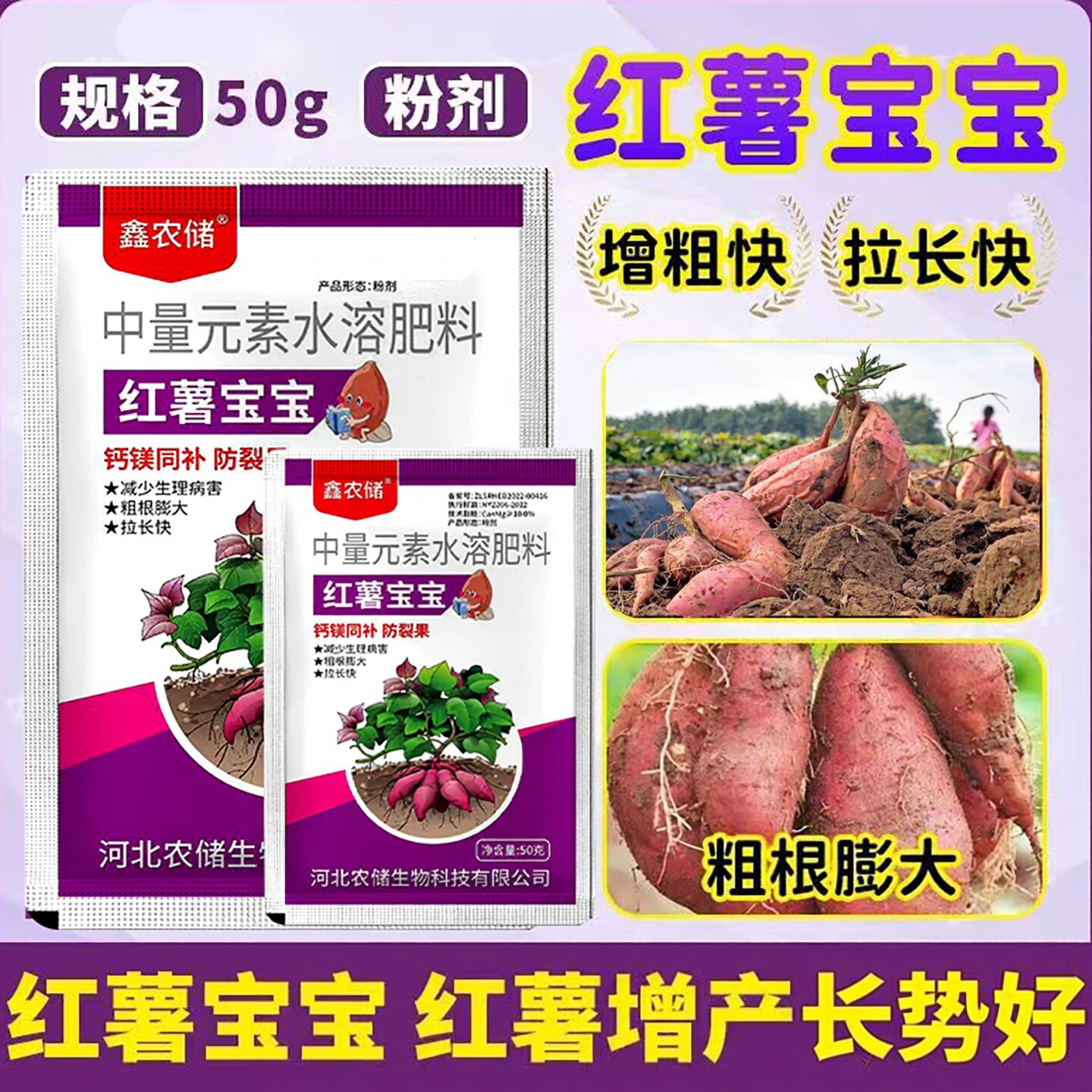 红薯宝宝控旺膨大素叶面肥预防裂果畸形果拉长中微量元素水溶肥