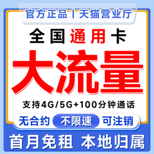 流量卡纯流量上网卡5g无线限全国通用大流量手机卡电话卡