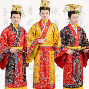 古装龙袍成人演出服太子服儿童汉朝皇帝影楼写真汉服男秦朝汉武帝