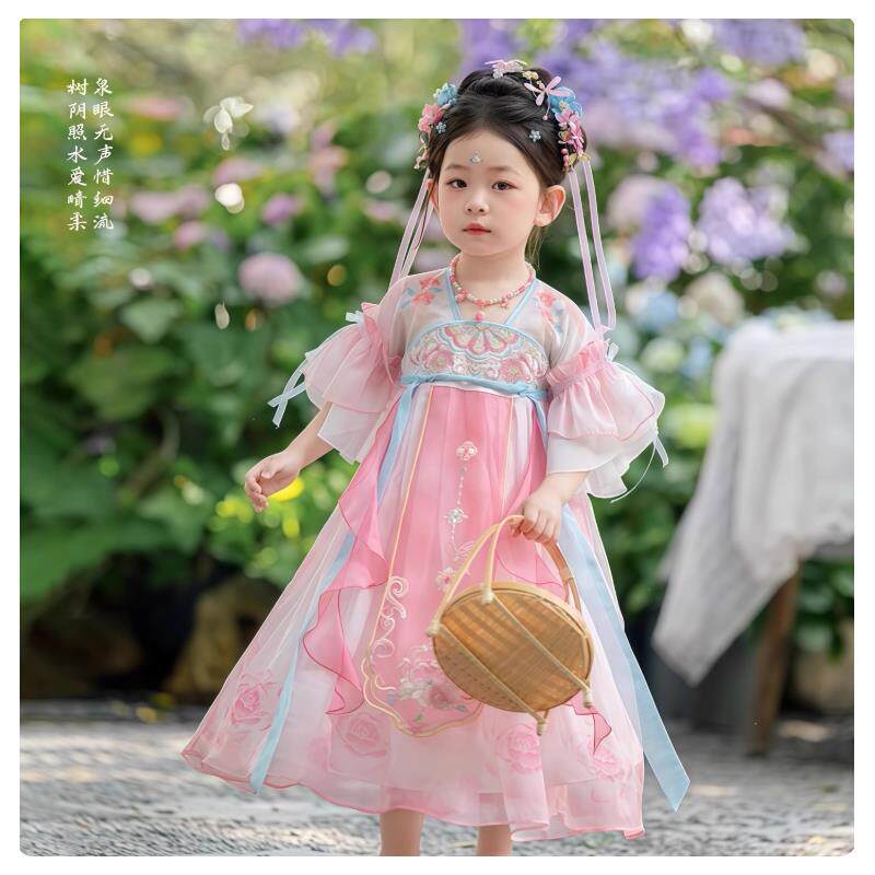 女童汉服公主裙女孩连衣裙夏装2026新款超仙雪纺汉服儿童古装襦裙