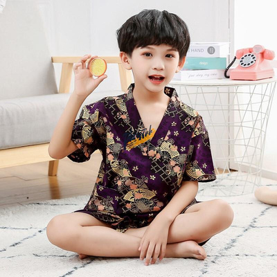儿童汗蒸服男童女童2023韩版可爱小孩卡通小童宝宝亲子桑拿服浴服